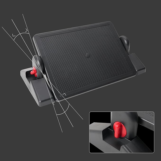 DXRacer Ergonomic Adjustable Desk Foot Rest, Foot Stools Footrest for Under Office Desk (Basic)