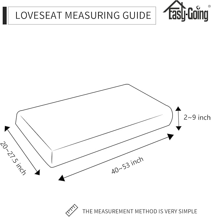 Easy-Going 100% Waterproof Loveseat Sofa Seat Cushion Slipcovers Couch Cushion Cover Stretch Furniture Protector for Kids, Pets (Loveseat Cushion, Peacock Blue)