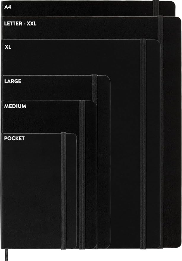 Moleskine Classic Notebook, Large, Squared, Black, Hard Cover (5 x 8.25)