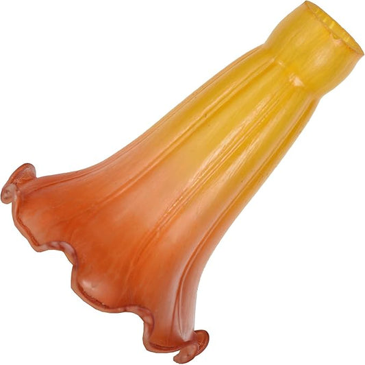 Bieye LS11S Lily Flower Blown Glass Lampshade (Yellow Orange, Opening I.D. 0.87" x O.D. 1")