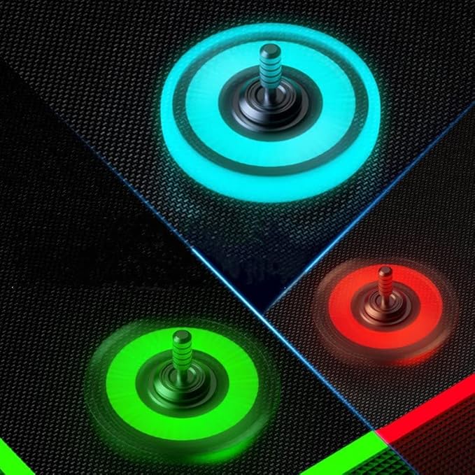 Metal Fidget Spinner for Kids and Adults, High Speed and Silence Colorful Glowing, Cool Fidget Spinner, Anti-Anxiety and Stress Release (Light Gray and Silver)