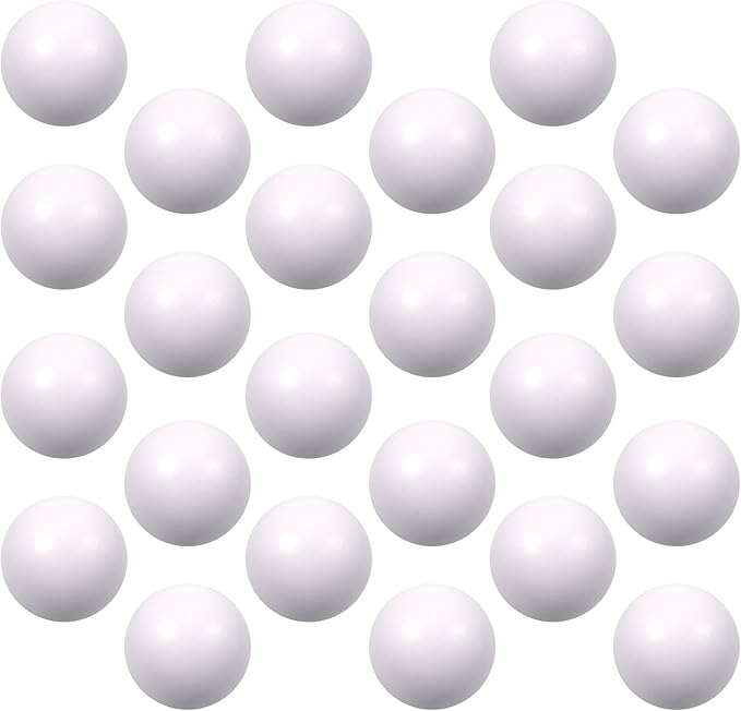 24 Pcs White Foam Stress Ball Squeeze Stress Relief Balls for Kids and Adults Hand Exercise Sensory Relief Toys for Anxiety ADHD Autism （White）