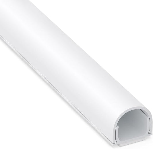 ZhiYo 113in Cord Covers for Wires on Wall, One Cord Hider Wall, Self-Adhesive Wire Covers for Cords, Paintable TV Cable Hider Cable Management Kit, 8X L14.2in, W0.5in H0.4in, White