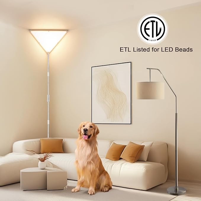 Upgraded Corner Light with Remote, Stepless Dimmable LED Corner Lights for Living Room, 3000K/4000K/6000K Plug in Ceiling Lights with Switch, Overhead Light for Bedroom, Living Room,24W