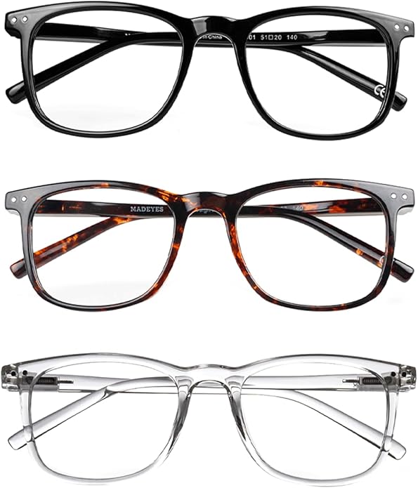 Blue Light Blocking Glasses, Blue Blocker Computer Glasses for Men Women, Anti Glare 400 UV & Eye Strain Fake Square Glasses