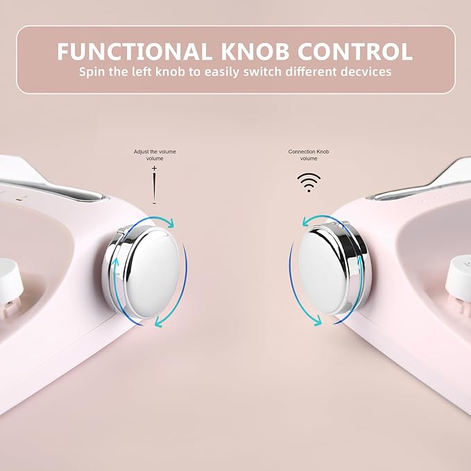 YUNZII Upgraded Wireless Typewriter Keyboard,with Retro Integrated Stand,USB-C/Bluetooth,Cute Round Keycaps, USB-C/Bluetooth Connection for Table, Phone, PC and Win/Mac/Android (B309, Baby Pink)