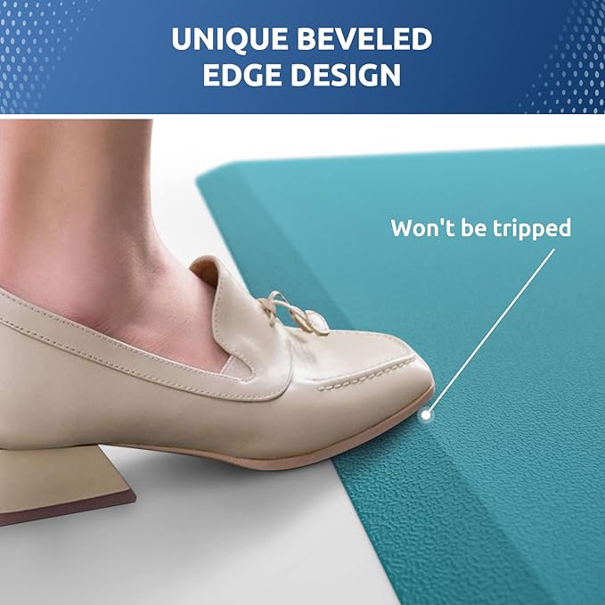 KitchenClouds Kitchen Mat Cushioned Anti Fatigue Kitchen Rug 17.3"x60" Waterproof Non Slip Kitchen Rugs and Mats Standing Desk Mat Comfort Floor Mats for Kitchen House Sink Office (Green)