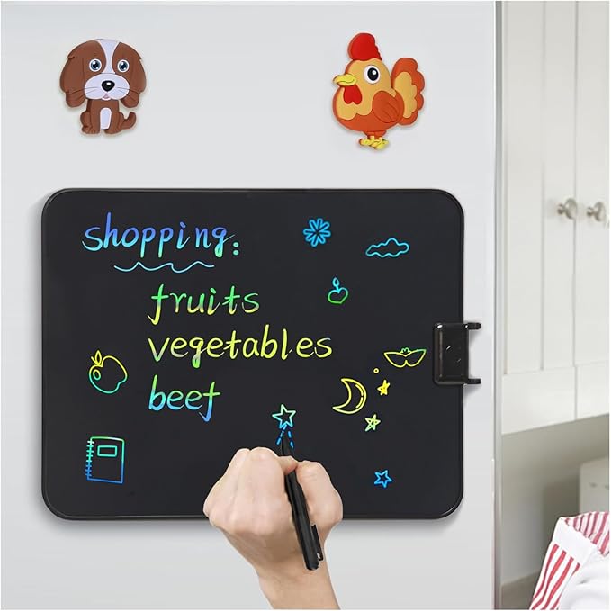 2 Pack 15 Inch LCD Writing Tablets for Kids, Reusable Doodle Board Writing Board for Back to School, Birthday Gifts, Note Board with Magnets, Dry-Erase Alternative & Sticky Note Replacement