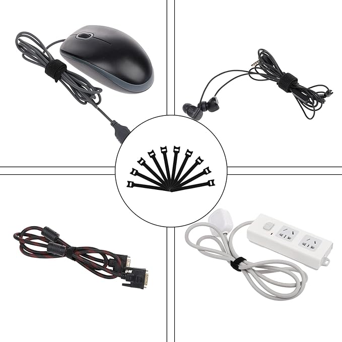 FABROK Cable Management Box with 10 Cable Ties, Cable Organizer Box for Power Strips, Surge Protectors, Chargers, Adapters, TV Computer Wires Cable Hider Organizer Box for Home/Office (Large/White)