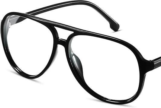 livho Vintage Aviator Blue Light Blocking Glasses, Fashion Oversized Frames with UV Protection Coating, Unisex Design