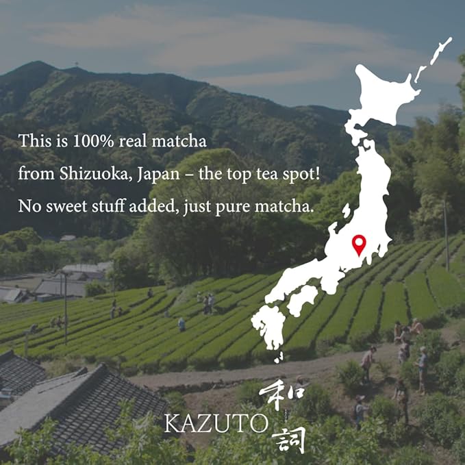 Kazuto Matcha Selected Premium Japanese Green Tea for Lattes and Usucha Superior Premium Grade Authentic Japanese First Harvest from Japan Antioxidants Unsweetned