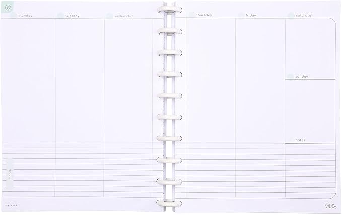 Talia Discbound Notebook Refills (Weekly Undated Layout, Midsize (7.5in x 9.75in))