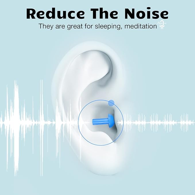 Tondiamo 150 Pairs Ear Plugs Bulk Individually Wrapped Silicone Ear Plugs with Carry Case Soft Reusable Noise Cancelling Earplugs for Sleeping Swimming Concerts Shooting Noise Reduction(Multicolor)