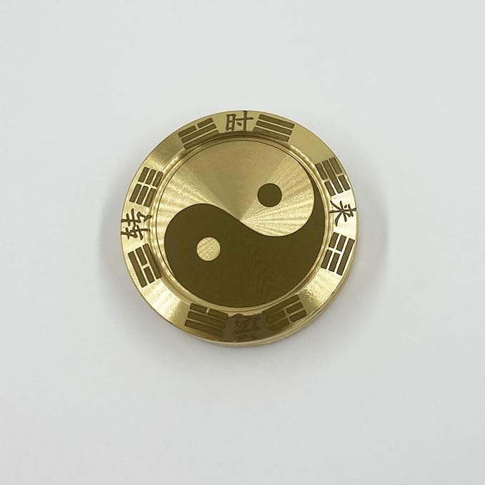 Metal Fidget Slider Lucky Coin - Tai Chi Coin Haptic Coin EDC Toy Metal Fidget Toys, More Cycle You Played More Luck You Got, Every Dog Has His Day, All Money Go My Home