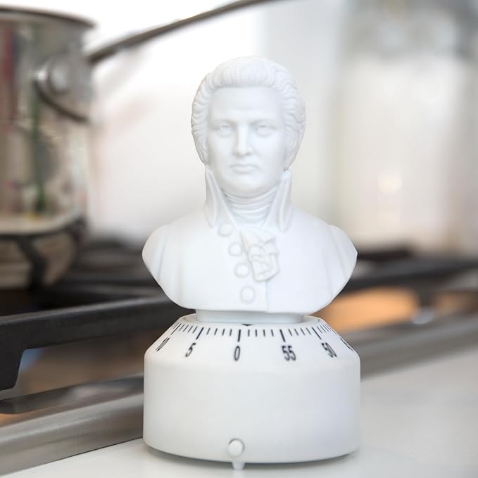 Kikkerland Mozart Timer – Musical Gadget for Home & Kitchen – 60 Minute Windup Timekeeper for Cooking for Music Lovers