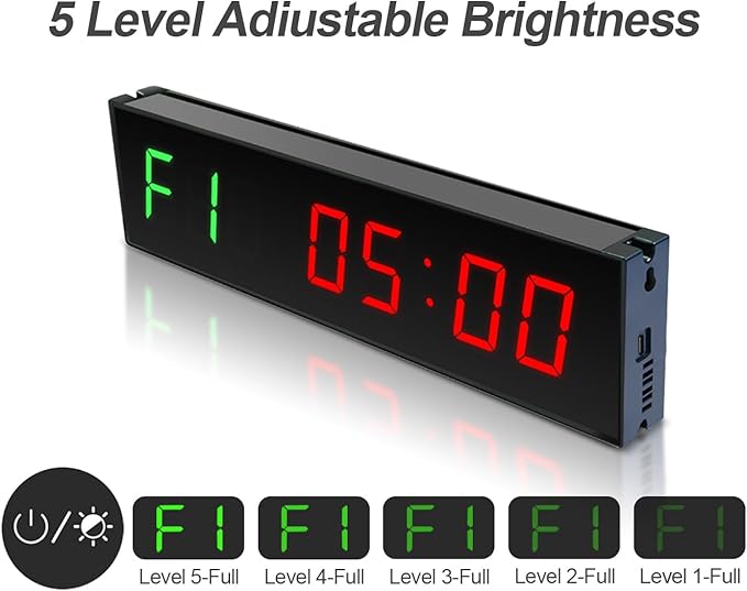 12" Digital Wall Alarm Clock Timer for Interval Workout with Countdown/Up Stopwatch, Gym Interval Timer, Tabata EMOM Remote Control for Home Gym Boxing MMA Fitness