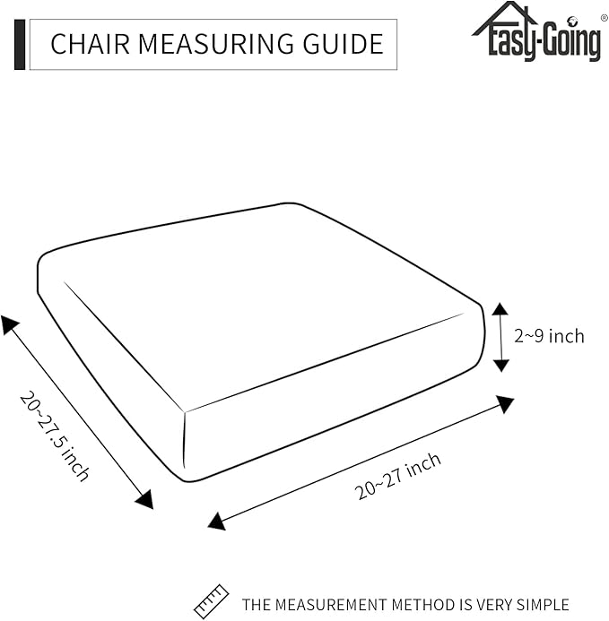 Easy-Going 100% Waterproof Chair Sofa Seat Cushion Slipcovers Couch Cushion Cover Stretch Furniture Protector for Kids, Pets (Chair Cushion, Christmas Red)