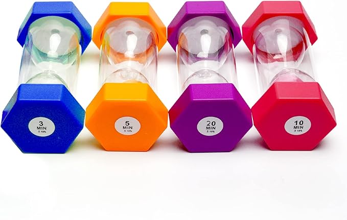 Hourglass Sand Timers Colorful Sandglass Timer Hourglass Set Sand Clock Timer Visual Sandtimer 3/5/10/20 Minutes for Kids Classroom Office Kitchen(4 Pcs)
