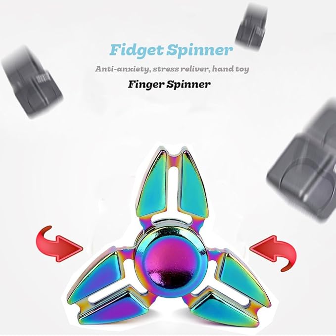 SCIONE Metal Fidget Spinner for Kid Adult, Sensory Hand Fidget Toy 7 Pack-Anxiety Toys Stress Relief Reducer-Party Favors, Gifts for Kids Birthday, Goodie Bag Stuffers, Classroom Prizes