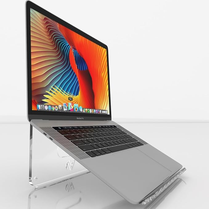 6MM Acrylic Laptop Stand with Ergonomic Design, Compatible with 10-17 Inch Laptops, Made in USA