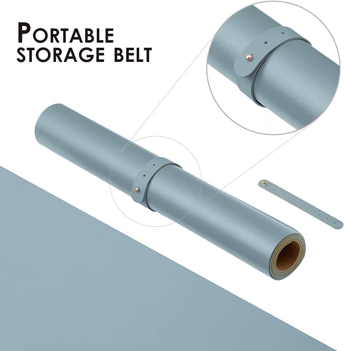 Cork Desk Mat - Dual-Sided Desk Pad for Office and Home - Desk Organization and Accessories - Ideal for Large Mouse Pad and Desk Mats on Top of Desks(Light Blue,80cmx 40cm)