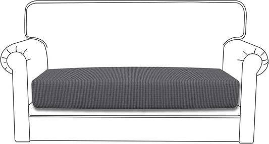 Easy-Going Stretch Loveseat Cushion Cover Sofa Cushion Furniture Protector Sofa Seat Sofa Slipcover Sofa Cover Soft Flexibility with Elastic Bottom(Loveseat Cushion, Grey)