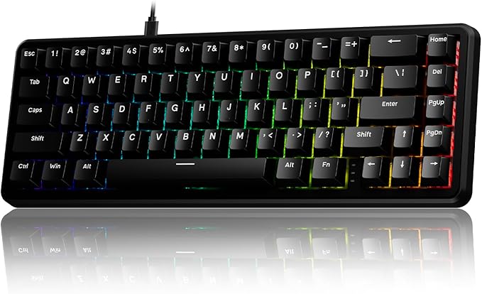 EWEADN Battle68 60% Gaming Keyboard Wired, Hall Effect Magnetic Switch Keyboard, Rapid Trigger Mode Adjustable Actuation, 8K Hz Polling Rate, PBT Keycaps, RGB Backlit, Arctic Magnetic Switch