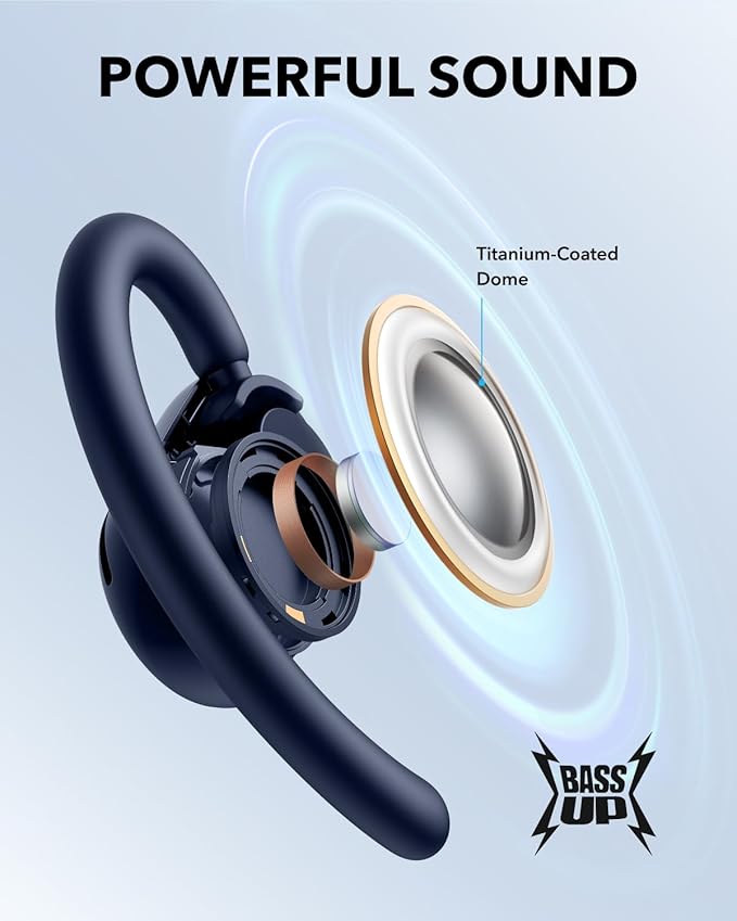Soundcore V20i by Anker Open-Ear Headphones, Adjustable Ear Hooks, Ultra-Comfort, Snug Fit, Powerful Sound, Clear Calls, IP55, 36H Playtime, Bluetooth 5.4 Wireless Earbuds, Multipoint Connection