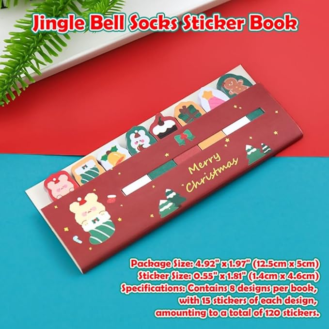 4 Pads Cute Christmas Reusable Funny to Do List Stick Note Pads - Merry Bear, Candy Tree, Crystal House, Bell Sock Post Perfect for Holiday Cheer Notes Reminders