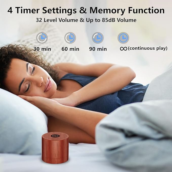 Portable White Noise Machine Mini Sound Machine with 30 Soothing Sounds Rechargeable for Adults Newborn Kids Sleep Brown Noise Machine with Memory Function 4 Timers for Travel Camping Home and Office