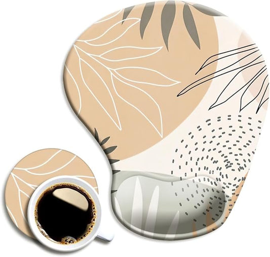 Ergonomic Mouse Pad with Wrist Support,Mouse Pads with Non-Slip PU Base for Home Office Working Studying Easy Typing & Pain Relief