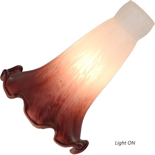 Bieye LS101S Lily Flower Blown Glass Lampshade (White Amaranth, Opening I.D. 0.87" x O.D. 1")