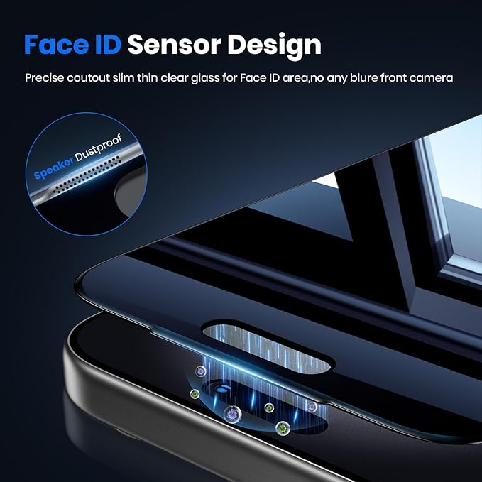 WSKEN for iPhone Air Privacy Screen Protector - [4 Way 360 Anti Spy] [Auto Dust-Remove] 10X Military Shatterproof 4 Directions Zero Bubble Anti Peep Tempered Glass Film for air