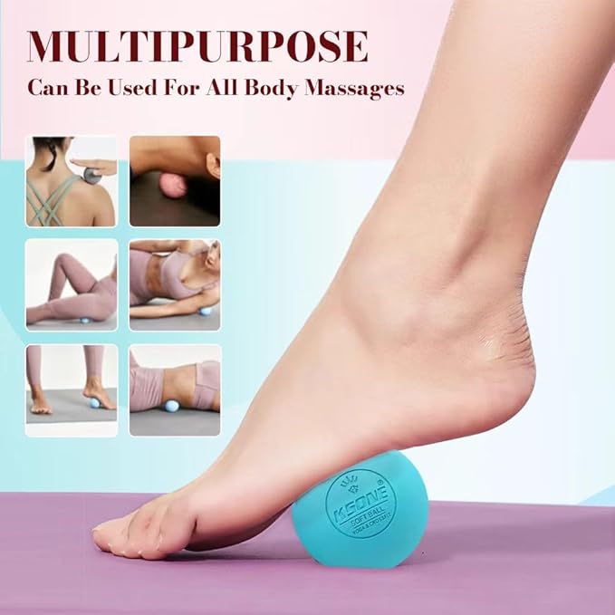 KSONE Lacrosse Massage Ball Set - Muscle Massage Roller- Deep Tissue Balls -Hard and Soft Massage Ball with Mini Ball