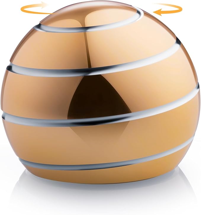 Fidget Spinner Desktop Toys - Kinetic Spinning Ball for Anxiety & ADHD Relief (Golden-1.54in)