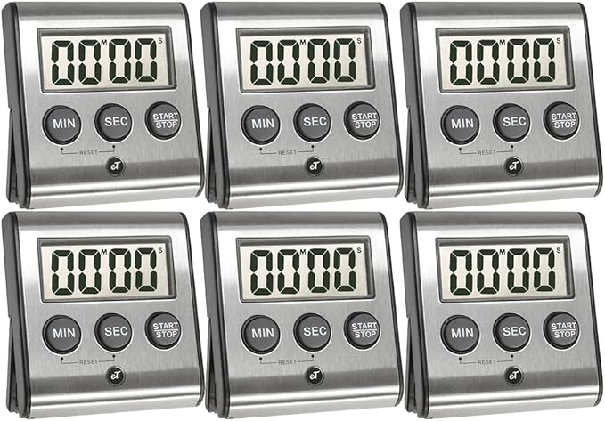Elegant Digital Kitchen Timer - Stainless Steel Model eT-23, Super Strong Magnetic Back, Loud Alarm, Large Display, Auto Memory, Auto Shut-Off by eTradewinds
