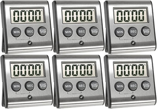 Elegant Digital Kitchen Timer - Stainless Steel Model eT-23, Super Strong Magnetic Back, Loud Alarm, Large Display, Auto Memory, Auto Shut-Off by eTradewinds