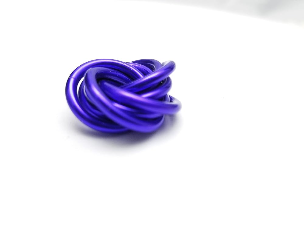 Möbii Fidget Ball (Solid Color): Quiet Mobius ADHD Anxiety Stim Stress Relief Toy Tool for Home Travel Office or Desk (Small, Half, Ultra Violet)