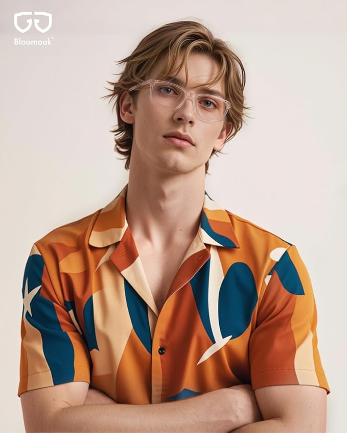 Bloomoak Rose Migraine Glasses, FL- Flex Light Sensitivity Relief Glasses for Fluorescent LED Glare,Photophobia, Eye Strain