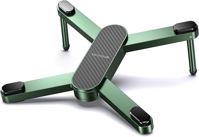 New Concept Laptop Stand - Adjustable Ergonomic Aluminum Riser for MacBook Pro/Air up to 15.6” - Foldable & Portable Computer Stand for Desk, Students, Office, Travel, Gaming - Green