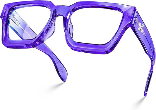 VISOONE Blue Light Blocking Glasses with TR90 Rectangle Frame and Chic Preppy Look for Women Men RIVER