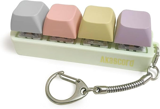 Keyboard Fidget Toy, Finger Fidget Clicker Keychain Accessories Autism Sensory Toys Stress Relief for Adults (Four Colors)