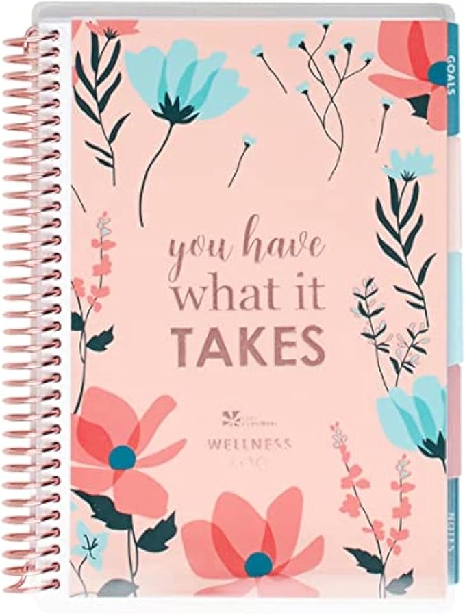 Erin Condren Coiled A5 Daily Wellness Planner, Features 160 Pages of Thick, Bleed Resistant 80 Pound Paper Boost Productivity, Durable, Pretty, Cute, Stylize