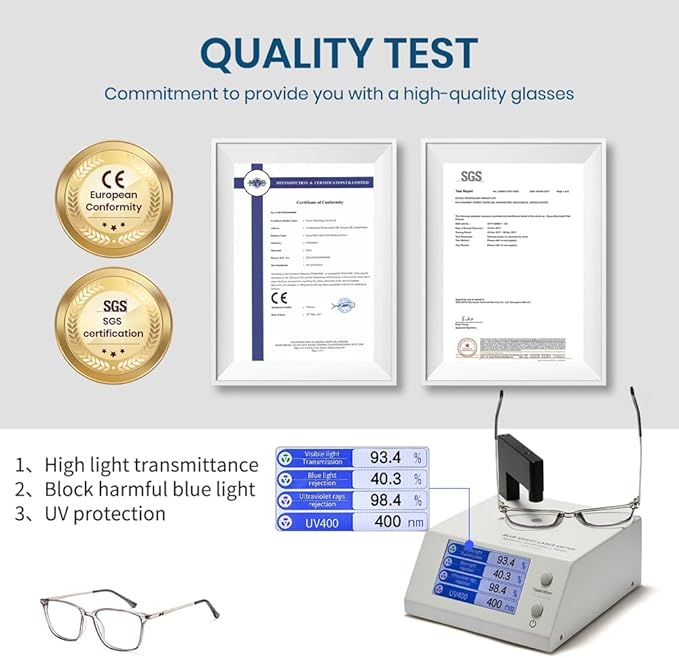 Cyxus Blue Light Blocking Glasses Men Women Computer Gaming Glasses Rectangle TR90 frame Anti Eyestrain UV400 Grey