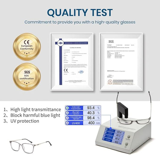 Cyxus Blue Light Blocking Glasses Men Women Computer Gaming Glasses Rectangle TR90 frame Anti Eyestrain UV400 Grey