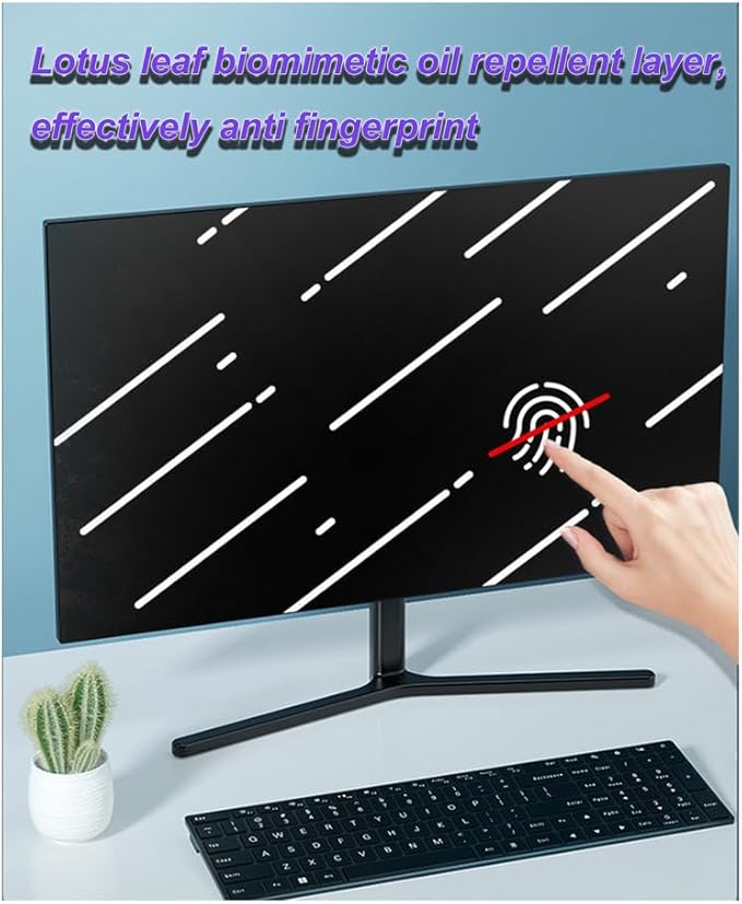 24 inch Hanging Monitor Computer Privacy Screen Filter, Anti Glare Blue Light Screen Protector Panel, Computer Screen Privacy Shield for Widescreen Monitor, 24 inch 16:9 Aspect Ratio