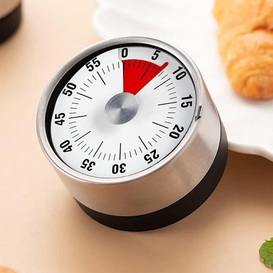 Kitchen Timer for Cooking, 60 Minute Visual Timer with Magnetic Base Mechanical Desk Timer for Home Kitchen Cooking Classroom Study Office Desk Use(White)