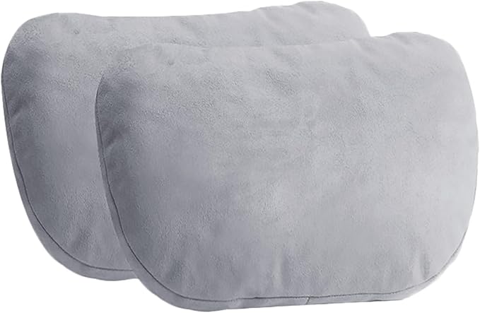 2PCS Car Pillow for Car Neck Pillow for Driving Seat Lumbar Support Soft Cushion with Extra Filling Accessories Back Support for Travel Nap and Trips Sleeping(Grey, Head)