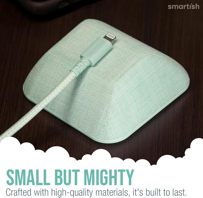 Smartish® Magnetic Cord Holder - Cable Wrangler Organizer with Magnet Clips for Charger Management on Desktop, Nightstand, or Side Table for All Cables, USB-C, Lightning Cables - Teal Me More