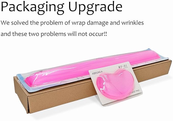 Gel Keyboard & Mouse Wrist Rest Set - Keyboard Wrist Rest Pad & Mouse Support for Office Gaming Pad Computer Laptop Ergonomic Comfortable Pain Relief-Pink Pad Set